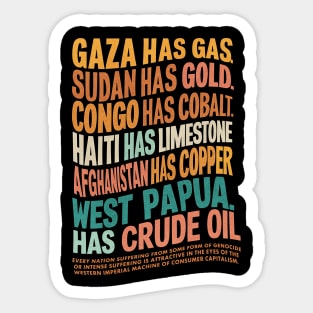 Imperial Capitalism Mining Genocide Sticker